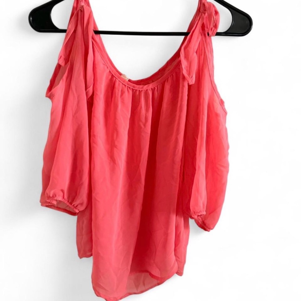 Mind Code Coral Off-Shoulder Blouse
